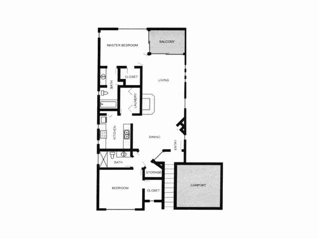 Two Bedroom 207 207 floor plan